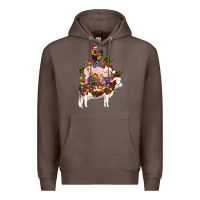 Coffee stacked christmas farm animals Premium Hoodie - Artiststas