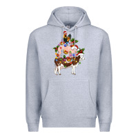 Heather Grey stacked christmas farm animals Premium Hoodie - Artiststas