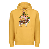 Mustard stacked christmas farm animals Premium Hoodie - Artiststas
