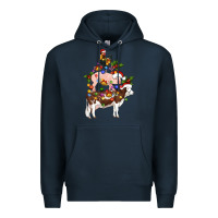 Navy stacked christmas farm animals Premium Hoodie - Artiststas