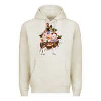 Oatmeal Heather stacked christmas farm animals Premium Hoodie - Artiststas