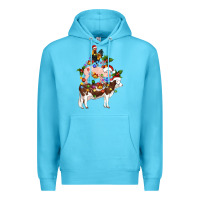 Ocean Blue stacked christmas farm animals Premium Hoodie - Artiststas