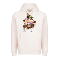Pale Pink stacked christmas farm animals Premium Hoodie - Artiststas