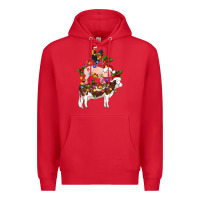 Red stacked christmas farm animals Premium Hoodie - Artiststas