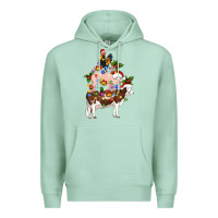 Seafoam stacked christmas farm animals Premium Hoodie - Artiststas