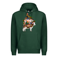 Sports Green stacked christmas farm animals Premium Hoodie - Artiststas