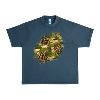 Midnight Navy camouflage and leopard patch  5 Urban Heavy Tee - BundleAndBundleShop