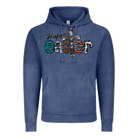 Vintage Denim Happy Easter Vintage Hoodie - CowhideDigitalArt