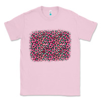 Bubblegum Pink pink glitter leopard with heart background Classic Tee - OliviaCreatesArt