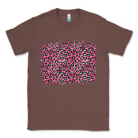 Chestnut pink glitter leopard with heart background Classic Tee - OliviaCreatesArt