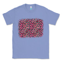 Colony Blue pink glitter leopard with heart background Classic Tee - OliviaCreatesArt