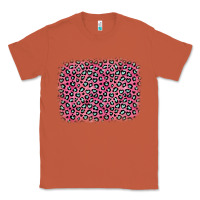 Copper pink glitter leopard with heart background Classic Tee - OliviaCreatesArt