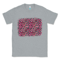 Heather Grey pink glitter leopard with heart background Classic Tee - OliviaCreatesArt