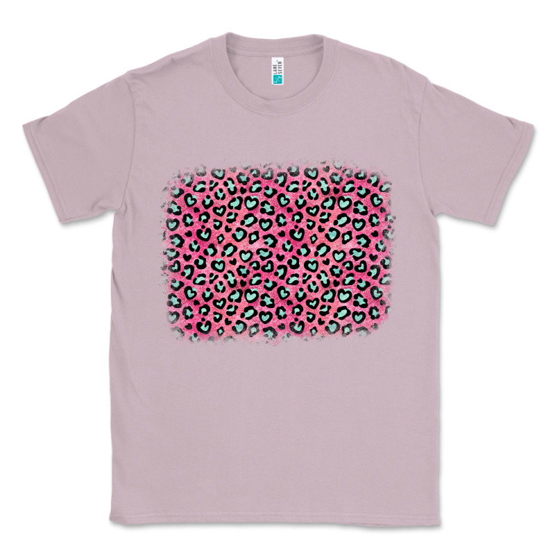 Pink Glitter Leopard With Heart Background Classic Tee by OliviaCreatesArt | Teevron