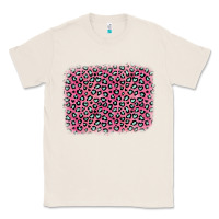 Natural pink glitter leopard with heart background Classic Tee - OliviaCreatesArt