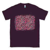 Plum pink glitter leopard with heart background Classic Tee - OliviaCreatesArt
