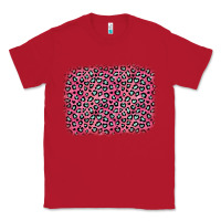 Red pink glitter leopard with heart background Classic Tee - OliviaCreatesArt