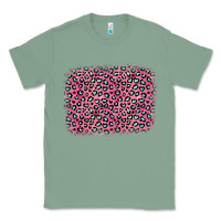 Sage pink glitter leopard with heart background Classic Tee - OliviaCreatesArt