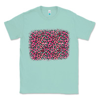 Seafoam pink glitter leopard with heart background Classic Tee - OliviaCreatesArt