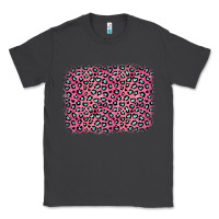 Smoke pink glitter leopard with heart background Classic Tee - OliviaCreatesArt