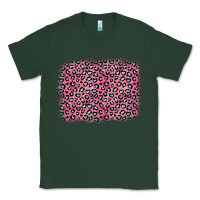Sports Green pink glitter leopard with heart background Classic Tee - OliviaCreatesArt