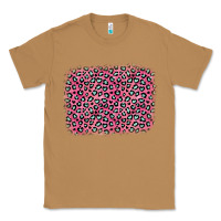 Toasted Coconut pink glitter leopard with heart background Classic Tee - OliviaCreatesArt