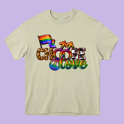 Western Choose Love Heavy Core Tee Designed By Cowgirlartshop