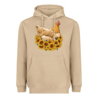 Mushroom chicken with sunflowers Heavyweight Hoodie - RanaPortraitStore