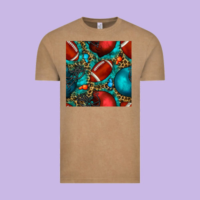 American Football Helmet With Leopard And Gemstone Vintage Tee Designed By Bundleandbundleshop