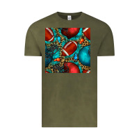 Vintage Olive american football helmet with leopard and gemstone Vintage Tee - BundleAndBundleShop