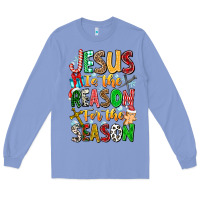 Colony Blue jesus is the reason for the season Long Sleeve Tee - CowhideDigitalArt
