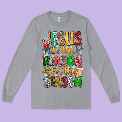 Jesus Is The Reason For The Season Long Sleeve Tee Designed By Cowhidedigitalart