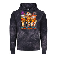 Cloud Black happy thanksgiving Vintage Hoodie - CowhideDigitalArt