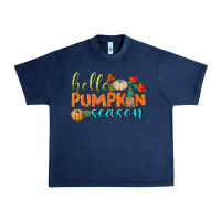 Navy hello pumpkin season Urban Heavy Tee - BundleAndBundleShop
