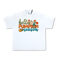 White hello pumpkin season Urban Heavy Tee - BundleAndBundleShop