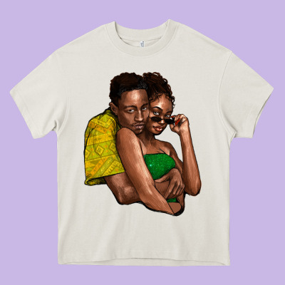 Black Couple Heavy Core Tee Designed By Howdyjamesfarm
