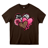 Chocolate Brown valentines day western hearts and sunflower Heavy Core Tee - Jasminsmagicworld