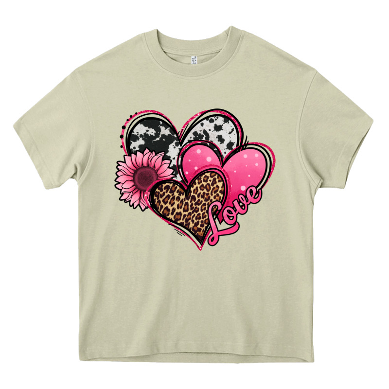 Valentines Day Western Hearts And Sunflower Heavy Core Tee by Jasminsmagicworld | Teevron