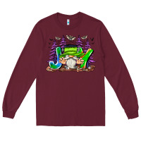 Burgundy Joy Halloween Gnome Long Sleeve Tee - CowhideDigitalArt