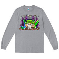 Heather Grey Joy Halloween Gnome Long Sleeve Tee - CowhideDigitalArt