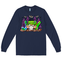 Navy Joy Halloween Gnome Long Sleeve Tee - CowhideDigitalArt
