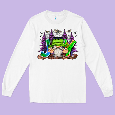 Joy Halloween Gnome Long Sleeve Tee Designed By Cowhidedigitalart