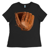 Black baseball glove Ladies Tee - FaDigitalArtStudio