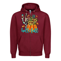 Burgundy hello fall Zipper Hoodie - JahusDesignShop
