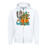 White hello fall Zipper Hoodie - JahusDesignShop