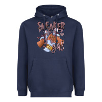 Navy sky j mauve sneaker girl afro woman Heavyweight Hoodie - RanaPortraitStore