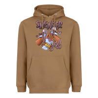 Toasted Coconut sky j mauve sneaker girl afro woman Heavyweight Hoodie - RanaPortraitStore