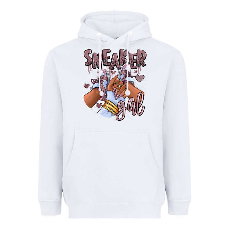 Sky J Mauve Sneaker Girl Afro Woman Heavyweight Hoodie by RanaPortraitStore | Teevron