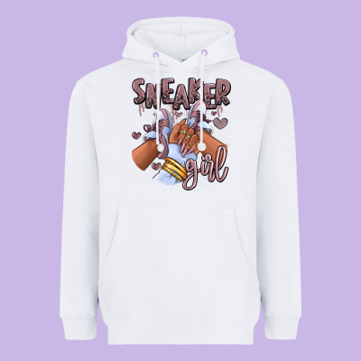 Sky J Mauve Sneaker Girl Afro Woman Heavyweight Hoodie Designed By Ranaportraitstore