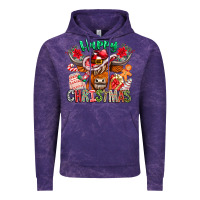 Cloud Purple Happy Christmas Cow Vintage Hoodie - CowhideDigitalArt